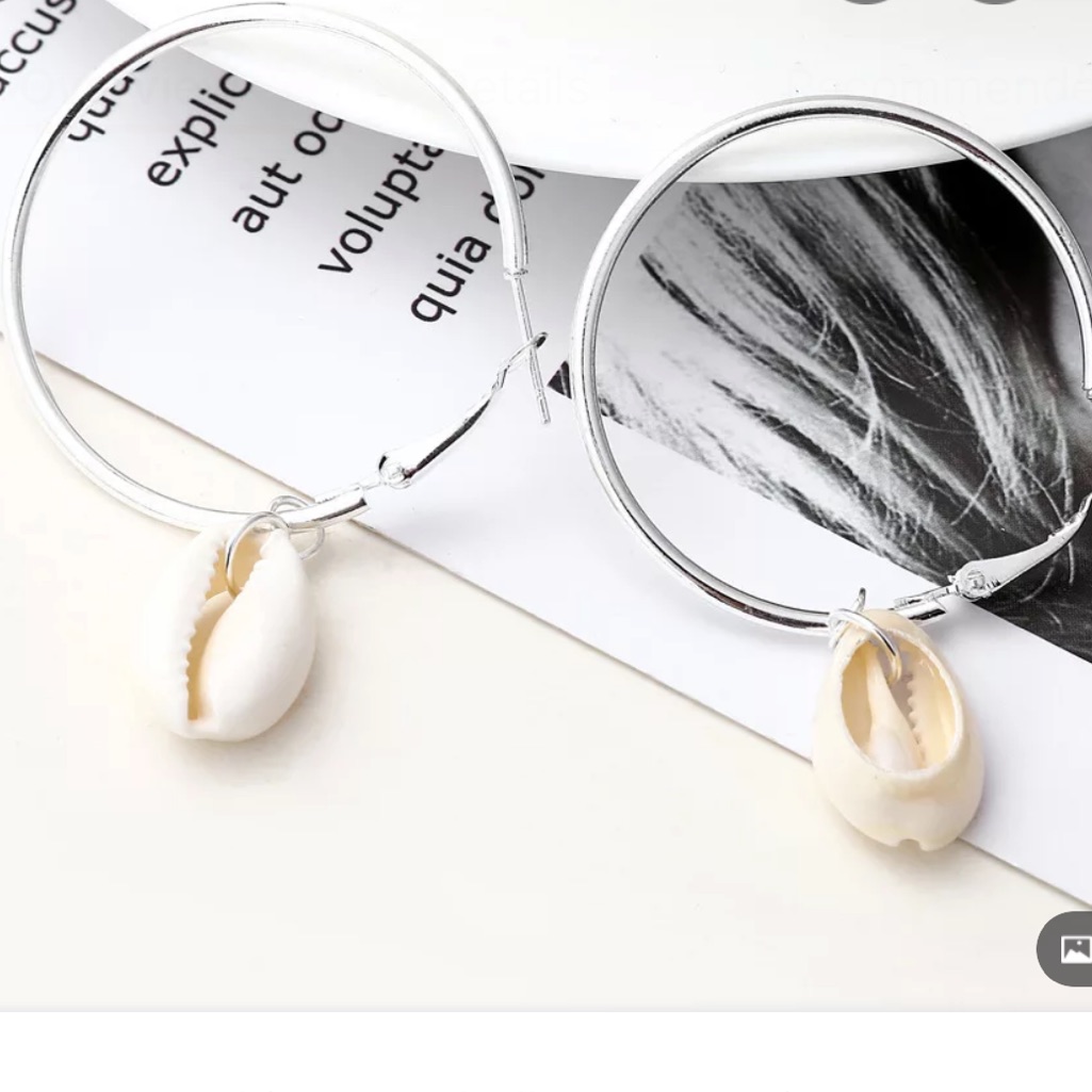 Silver Hoops With Shell